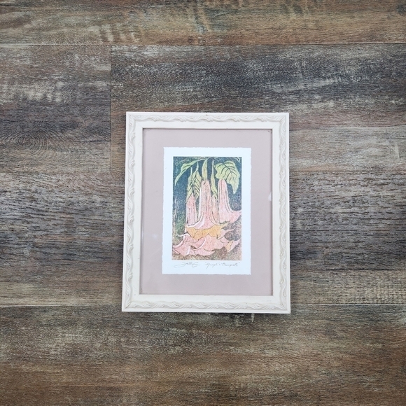 Joelle C's Angel's & Trumpets Signed Litho Print - Framed - Picture 8 of 8